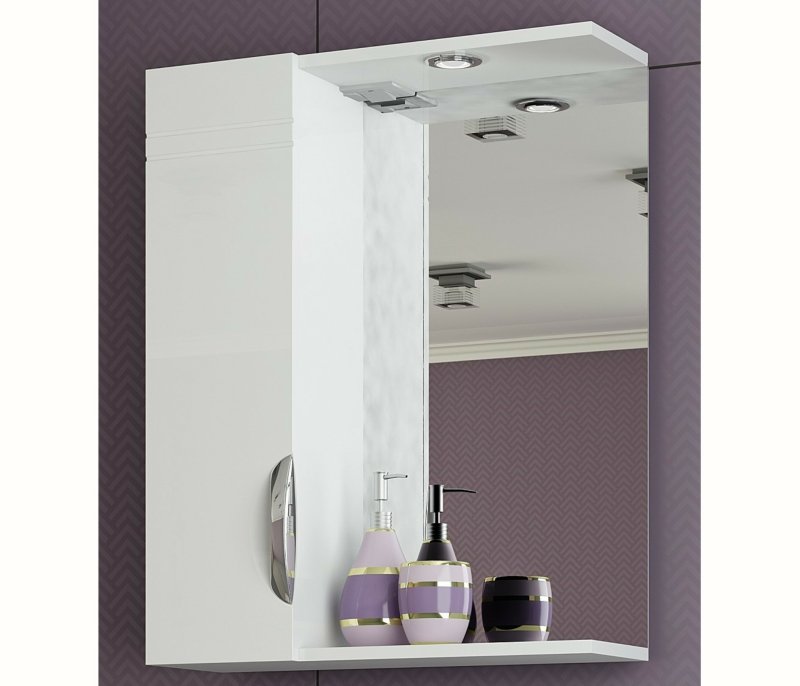 Шкаф-зеркало Francesca Avanti Доминго 60 С белый левый