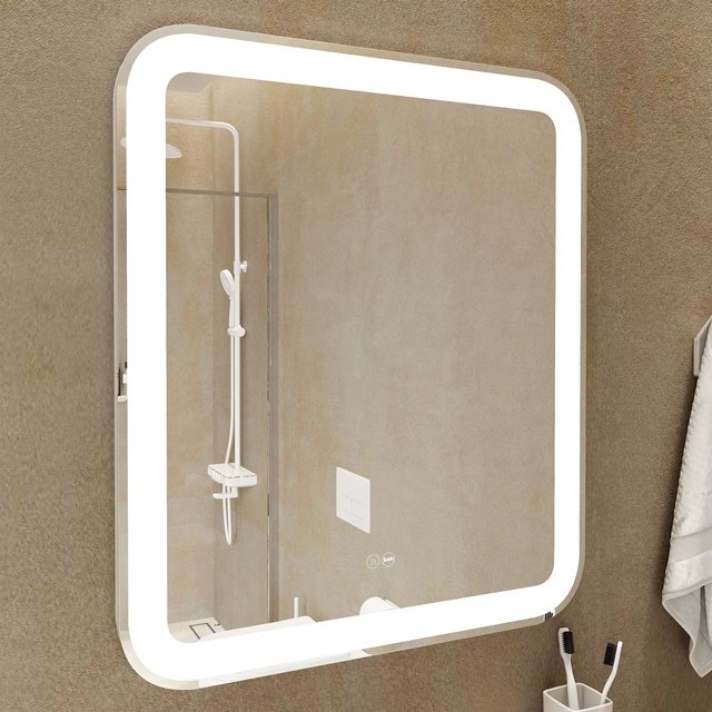 зеркало для ванной IDDIS Edifice 80х70 см LED-подсветка антизапотевание сенсор диммер
