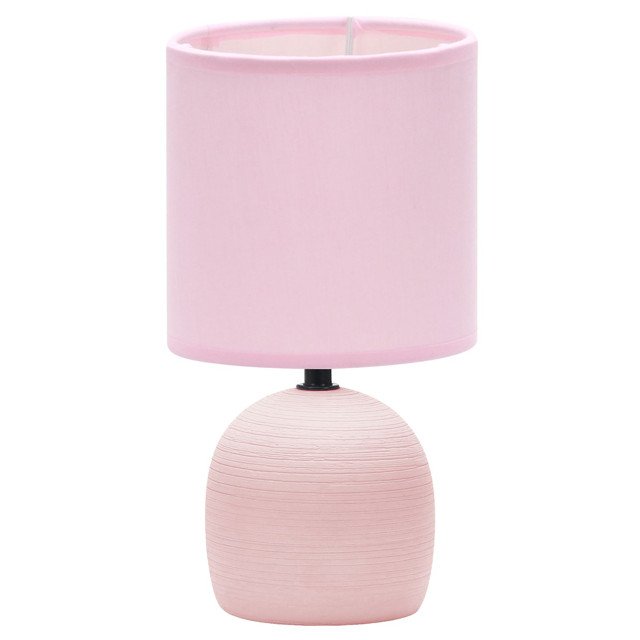 лампа настольная RIVOLI Sheron E14 40Вт керамика ткань розовая