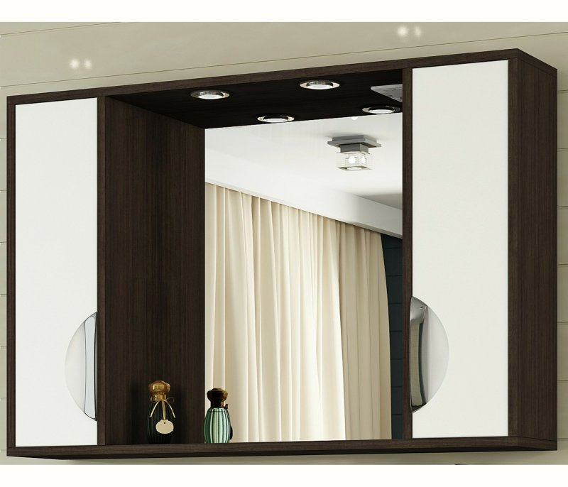 Шкаф-зеркало Francesca Avanti Версаль 100 белый/венге 2 шкафа