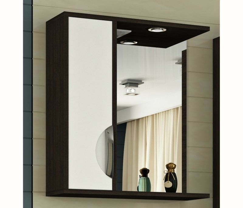 Шкаф-зеркало Francesca Avanti Версаль 50 С белый/венге левый