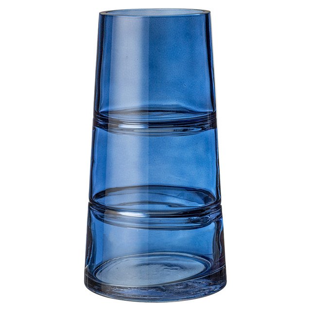 ваза BRONCO Nova blue 12,8х24см стекло синяя
