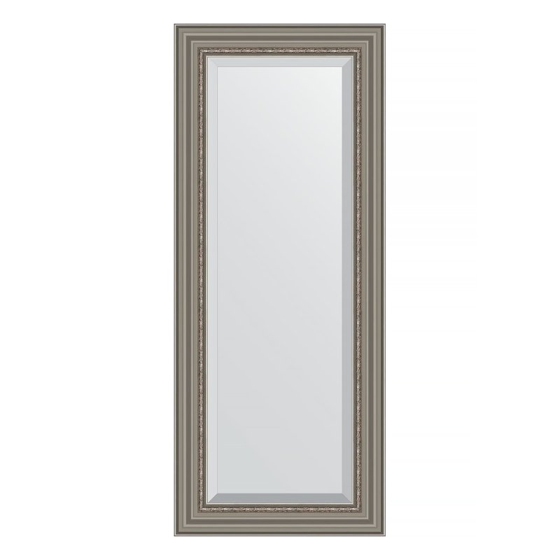 Зеркало с фацетом в багетной раме Evoform римское серебро 88 мм 56х136 см