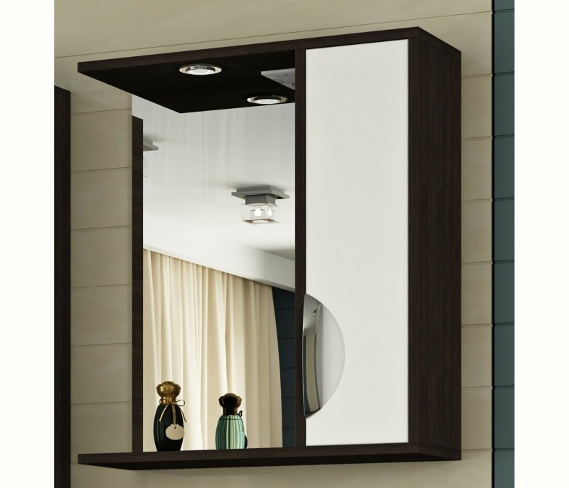 Шкаф-зеркало Francesca Avanti Версаль 60 С белый/венге правый
