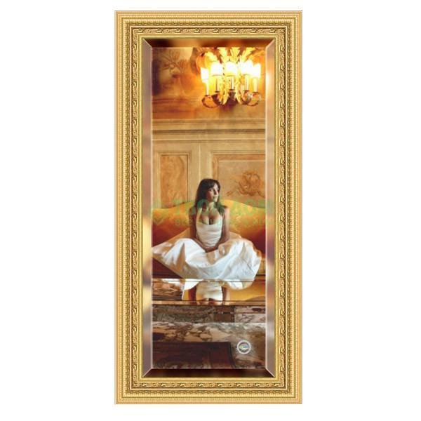 Зеркало с фацетом в багетной раме Evoform сусальное золото 80 мм 55х115 см