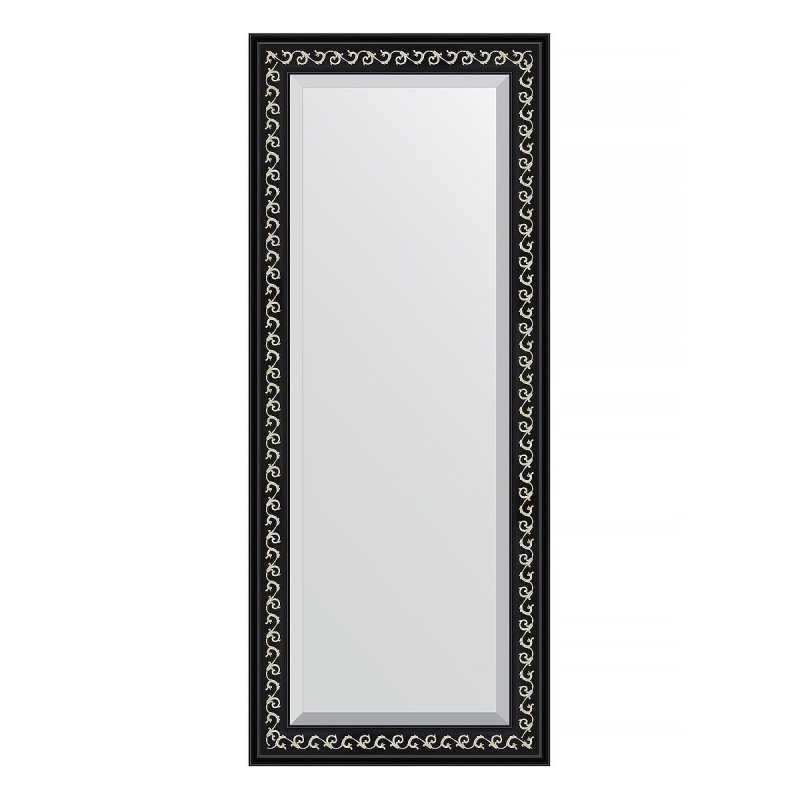 Зеркало с фацетом в багетной раме Evoform черный ардеко 81 мм 60х145 см