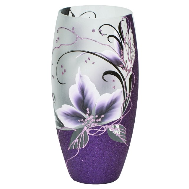 ваза Фиолетовый цвет 30см бочка стекло ручная роспись