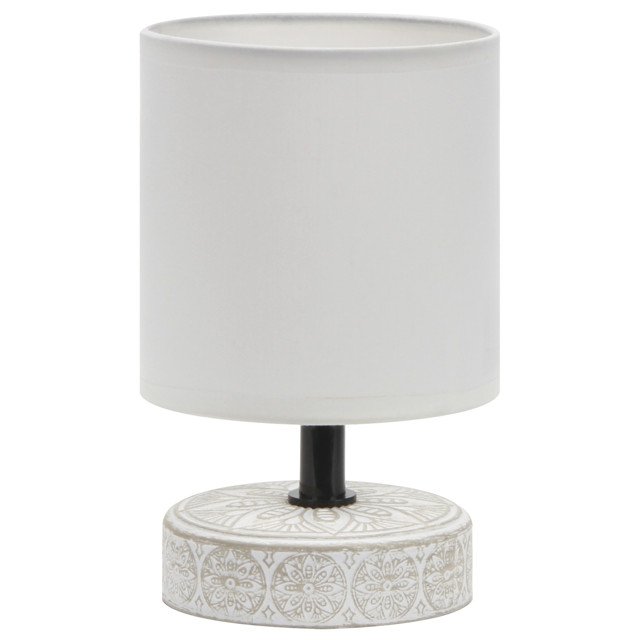 лампа настольная RIVOLI Eleanor E14 40Вт керамика ткань белый бежевый
