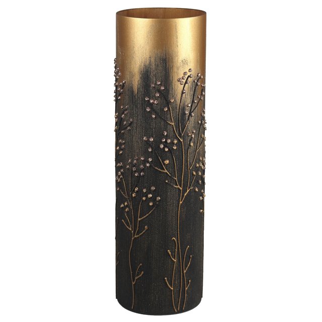ваза Золотой лес 50см цилиндр стекло ручная роспись