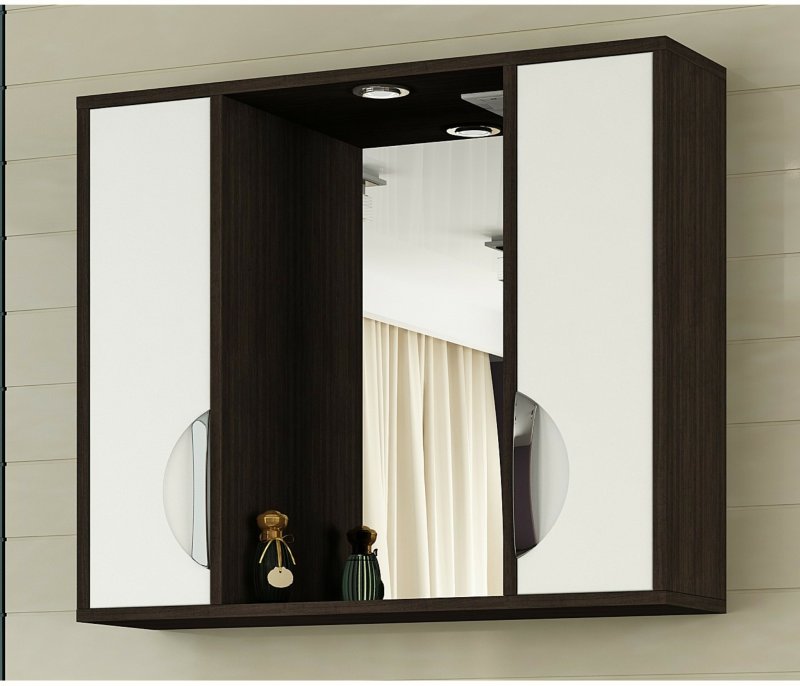 Шкаф-зеркало Francesca Avanti Версаль 80 С белый/венге 2 шкафа